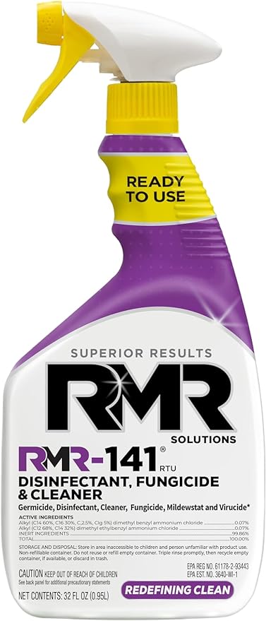 RMR-141 Mold and Mildew Killer, Kills 99% of Household Bacteria and Viruses, Cleans and Disinfects, EPA Registered, 32 oz, 1 Gallon