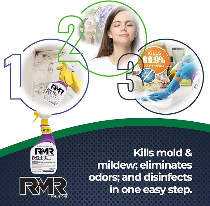 RMR-141 Mold and Mildew Killer, Kills 99% of Household Bacteria and Viruses, Cleans and Disinfects, EPA Registered, 32 oz, 1 Gallon