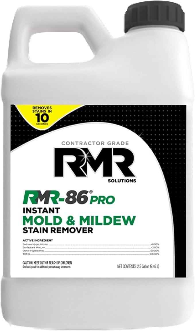 RMR-86 Pro Instant Mold Stain and Mildew Stain Remover - Contractor Grade Cleaning Solution, Professional Quality Formula, 1 Gallon, 2.5 Gallon