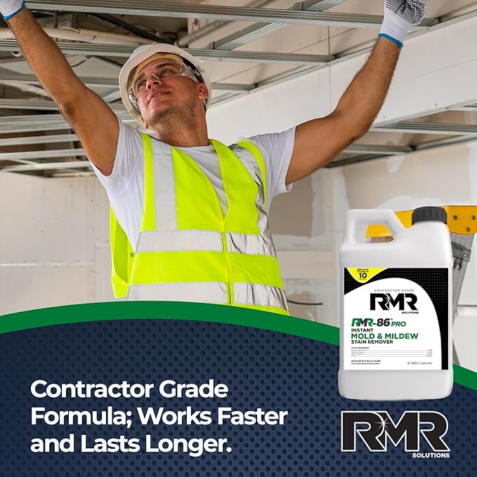 RMR-86 Pro Instant Mold Stain and Mildew Stain Remover - Contractor Grade Cleaning Solution, Professional Quality Formula, 1 Gallon, 2.5 Gallon