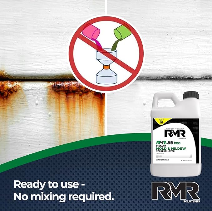 RMR-86 Pro Instant Mold Stain and Mildew Stain Remover - Contractor Grade Cleaning Solution, Professional Quality Formula, 1 Gallon, 2.5 Gallon