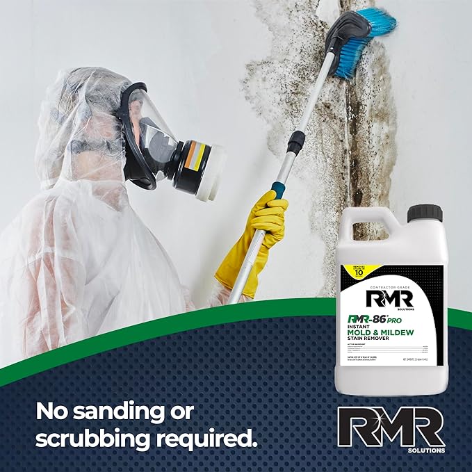 RMR-86 Pro Instant Mold Stain and Mildew Stain Remover - Contractor Grade Cleaning Solution, Professional Quality Formula, 1 Gallon, 2.5 Gallon